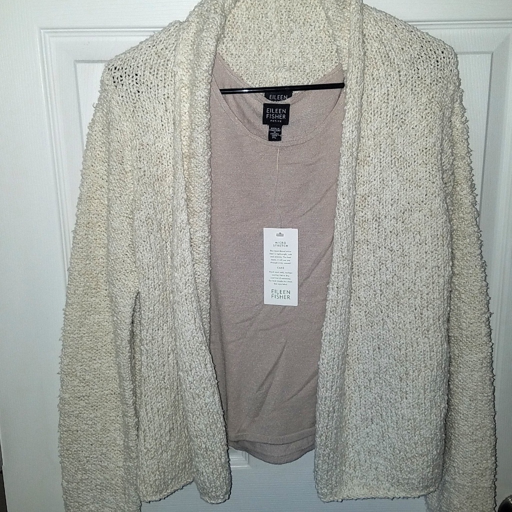 2 Items! Eileen Fisher Knit Cardigan With Top